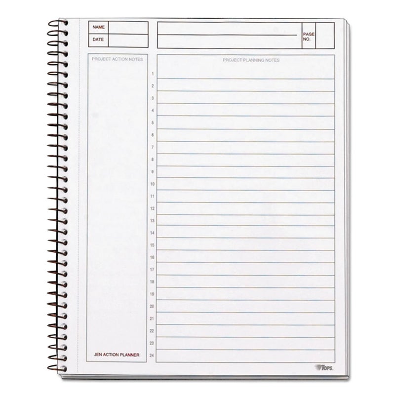 توبس مفكرة تخطيط وتدوين ملاحظات من منتجات توبس، ذات غلاف سلكي، مسطرة، 8.5 × 6.75 بوصة، أسود (TOP63827)، أبيض - Image 2